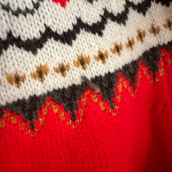 Alex Mill red merino wool fair isle cardigan, size L - Picture 7 of 7